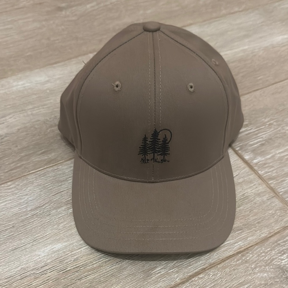 Brown Baseball Cap with Tree Design